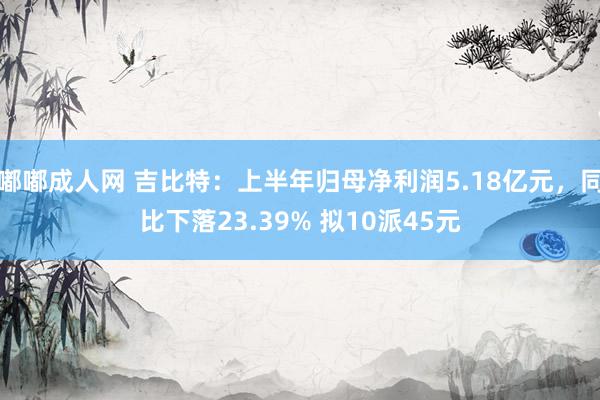 嘟嘟成人网 吉比特：上半年归母净利润5.18亿元，同比下落23.39% 拟10派45元