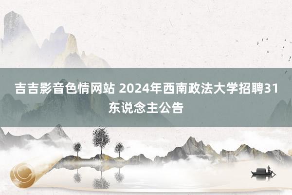 吉吉影音色情网站 2024年西南政法大学招聘31东说念主公告