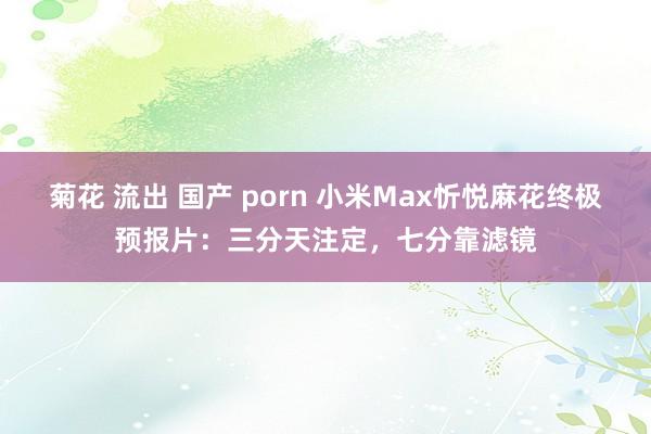 菊花 流出 国产 porn 小米Max忻悦麻花终极预报片：三分天注定，七分靠滤镜